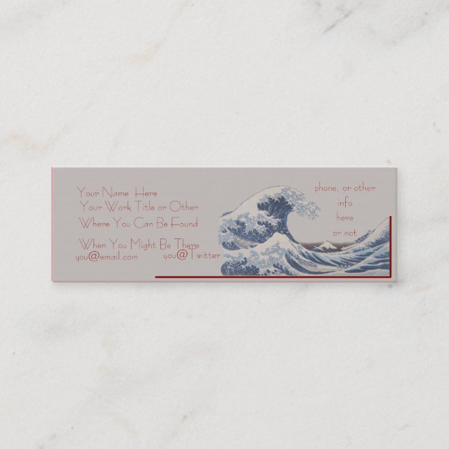 The Great Wave off Kanagawa Skinny Business Card (Front)