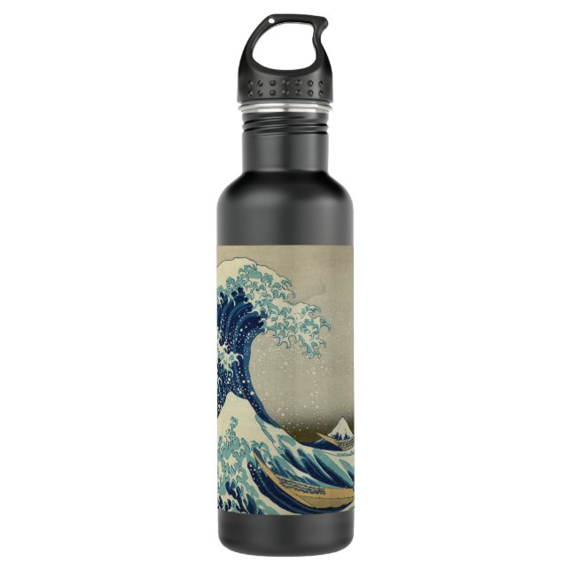 The Great Wave off Kanagawa Stainless Steel Water Bottle (Front)
