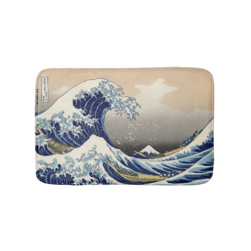 The Great Wave Off Kanagawa Tsunami Vintage Art Bath Mat