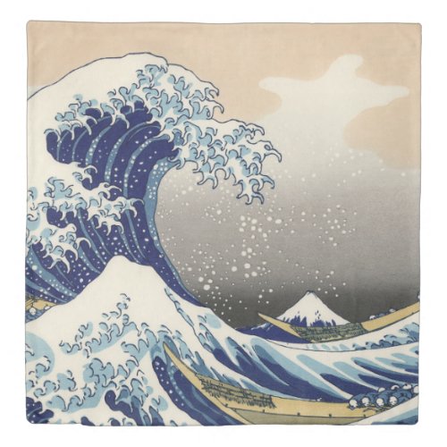 The Great Wave Off Kanagawa Tsunami Vintage Art Duvet Cover