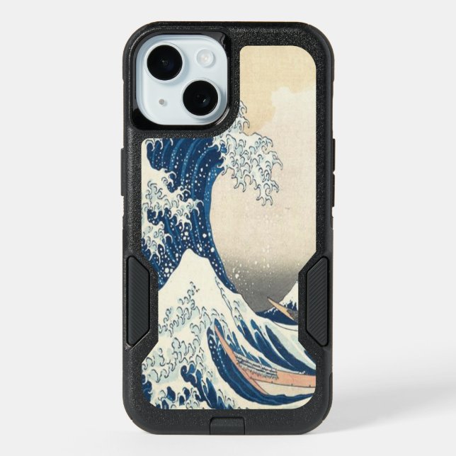 The Great Wave off Kanagawa Ukiyo-e Japanese iPhone 15 Case (Back)