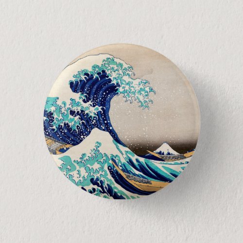 The Great Wave off Kanagawa Vintage Japanese Art Button
