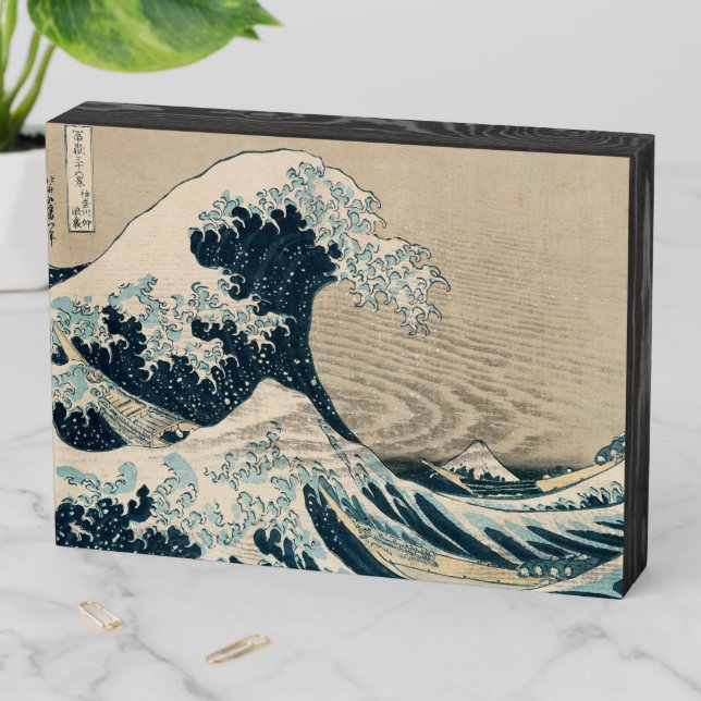 The Great Wave off Kanagawa Wooden Box Sign (In Situ Horizontal)