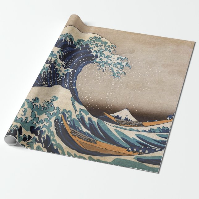 The Great Wave off Kanagawa Wrapping Paper (Unrolled)