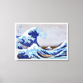 The great wave off shore of Kanagawa Restored Canvas Print
