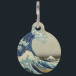 The Great Wave Pet ID Tag<br><div class="desc">The Great Wave off Kanagawa (神奈川沖浪裏 Kanagawa-oki nami-ura?, lit. "Under a Wave off Kanagawa"), also known as The Great Wave or simply The Wave, is a woodblock print by the Japanese artist Hokusai. An example of ukiyo-e art, it was published sometime between 1830 and 1833.</div>