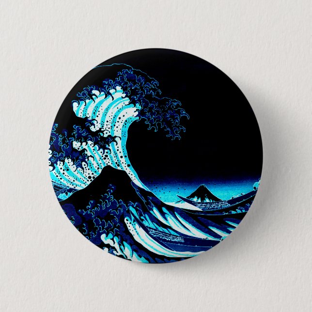 The Great Wave Pinback Button (Front)