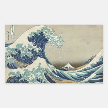 The Great Wave Rectangular Sticker by masterpiece_museum at Zazzle