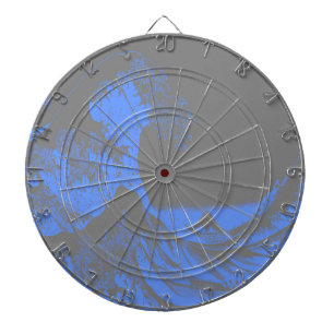 The Great Wave Seafoam Blue & Gray Dartboard