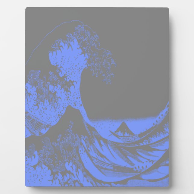The Great Wave Seafoam Blue & Gray Plaque (Front)