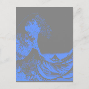 The Great Wave Seafoam Blue & Gray Postcard