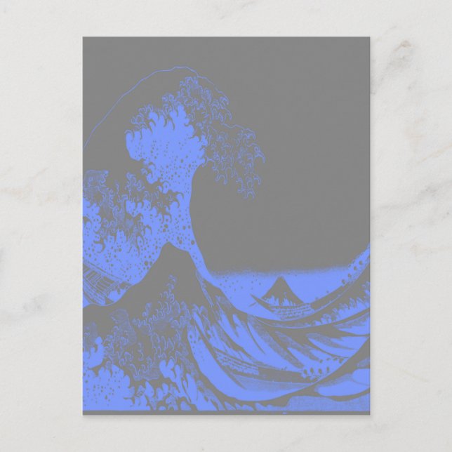 The Great Wave Seafoam Blue & Gray Postcard (Front)