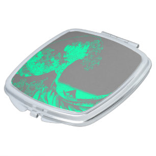 The Great Wave Seafoam Green & Gray Compact Mirror