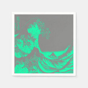 The Great Wave Seafoam Green & Gray Napkins