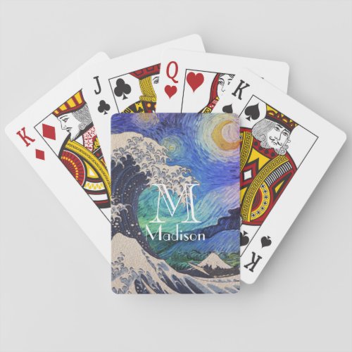 The Great Wave Starry Night Poker Cards