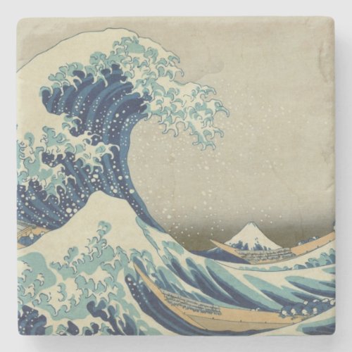 The Great Wave Stone Coaster