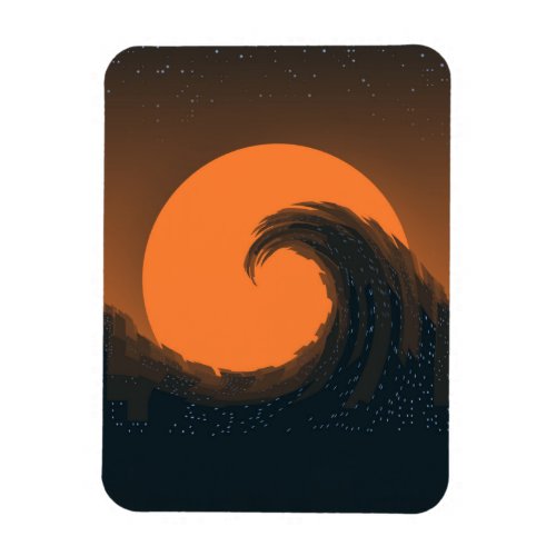 the Great wave Surreal city 2 Magnet