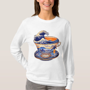 The Great Wave Tea Cup T-Shirt