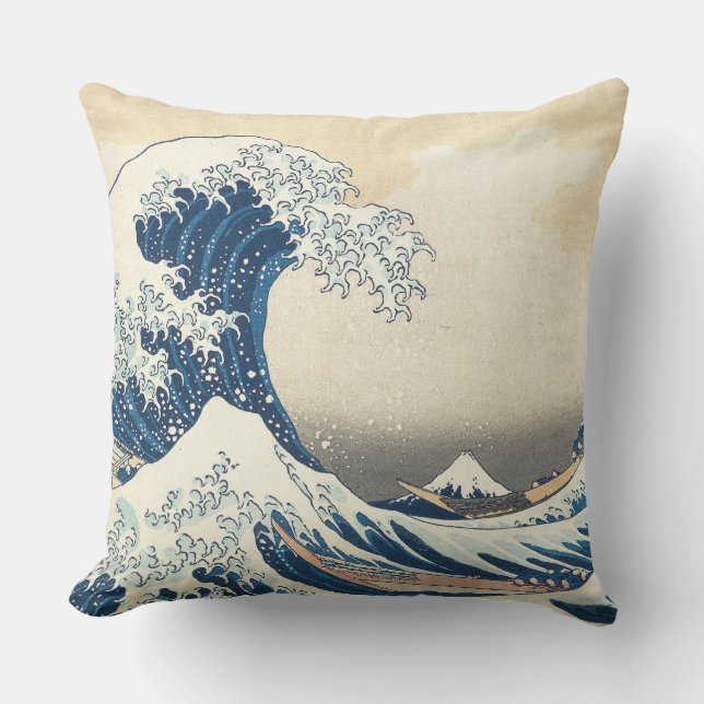 The Great Wave Throw Pillow (Front)