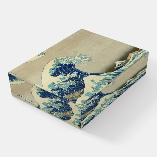 The Great Wave- Vintage Japanese Woodblock Paperweight (Angled)