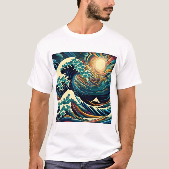 The Great Wave, wave off Kanagawa v1 T-Shirt (Front)