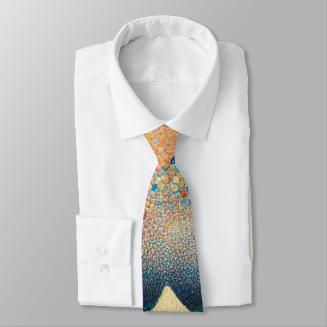 The Great Wave, wave off Kanagawa v2 Neck Tie (Tied)