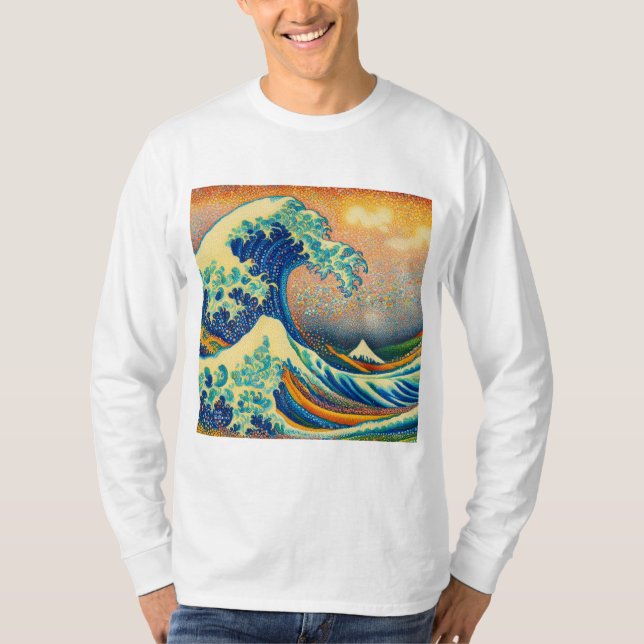 The Great Wave, wave off Kanagawa v2 T-Shirt (Front)
