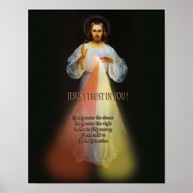The Greater the Sinner Divine Mercy Image Poster (Front)