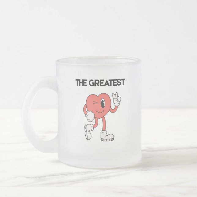 The Greatest Coffee Mug- Frosted Glass Mug (Left)