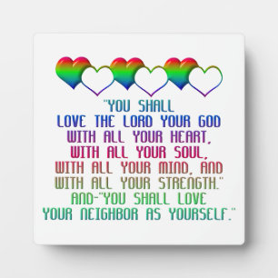 The Greatest Commandment Plaque