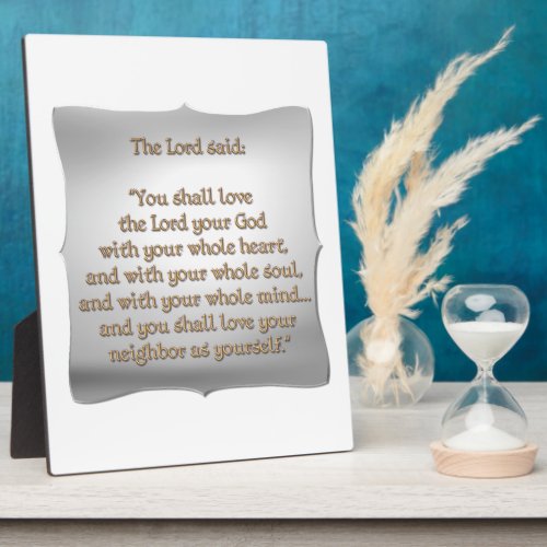 The Greatest Commandment Plaque