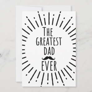 The Greatest Dad Ever Vintage Mustache Invitation