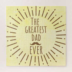 The Greatest Dad Ever Vintage Mustache Jigsaw Puzzle