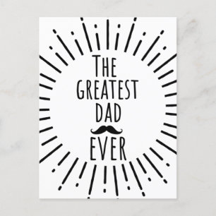 The Greatest Dad Ever Vintage Mustache Postcard