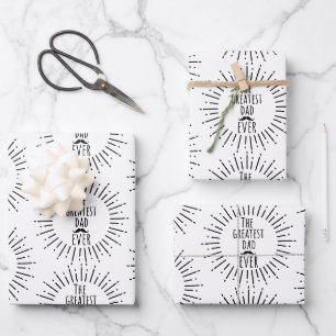 The Greatest Dad Ever Vintage Mustache Wrapping Paper Sheets