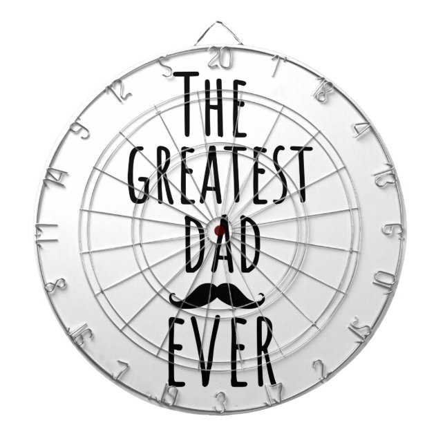 The Greatest Dad Ever With Mustache Dart Board (Front)