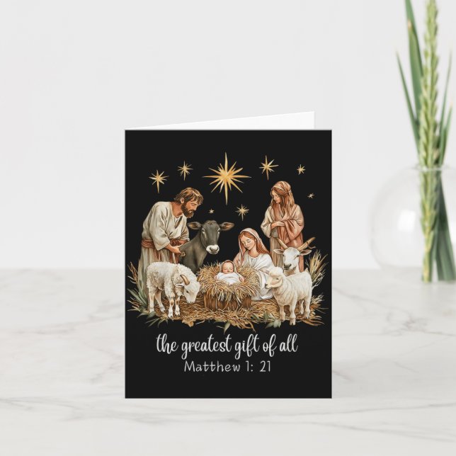 The Greatest For All Christmas Nativity Jesus Chri Card (Front)