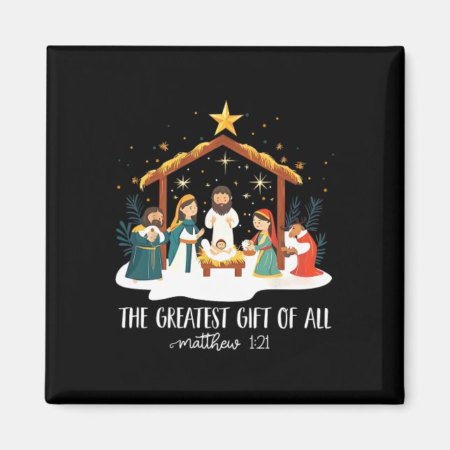 The Greatest For All Christmas Nativity Jesus Chri Magnet (Front)