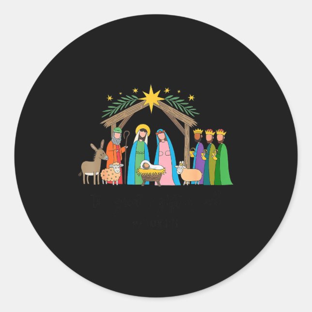 The Greatest Gift For All Christmas Nativity Jesus Classic Round Sticker (Front)