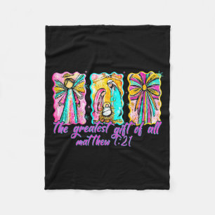 The Greatest Gift For All Christmas Nativity Jesus Fleece Blanket
