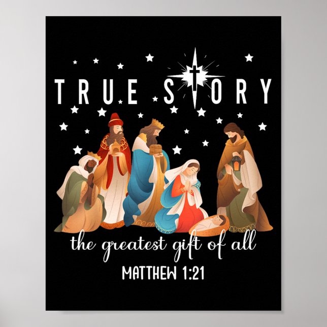 The Greatest Gift For All Christmas Nativity Jesus Poster (Front)