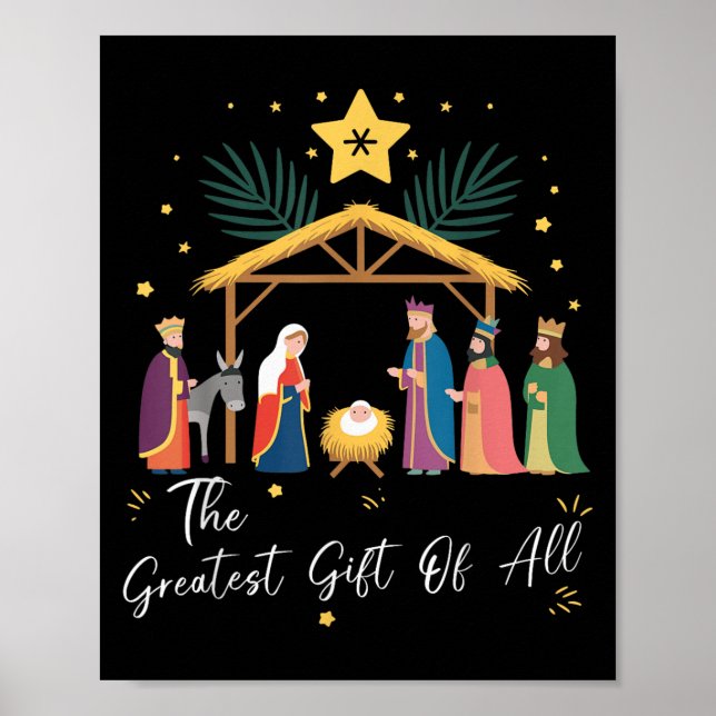 The Greatest Gift For All Christmas Nativity Jesus Poster (Front)