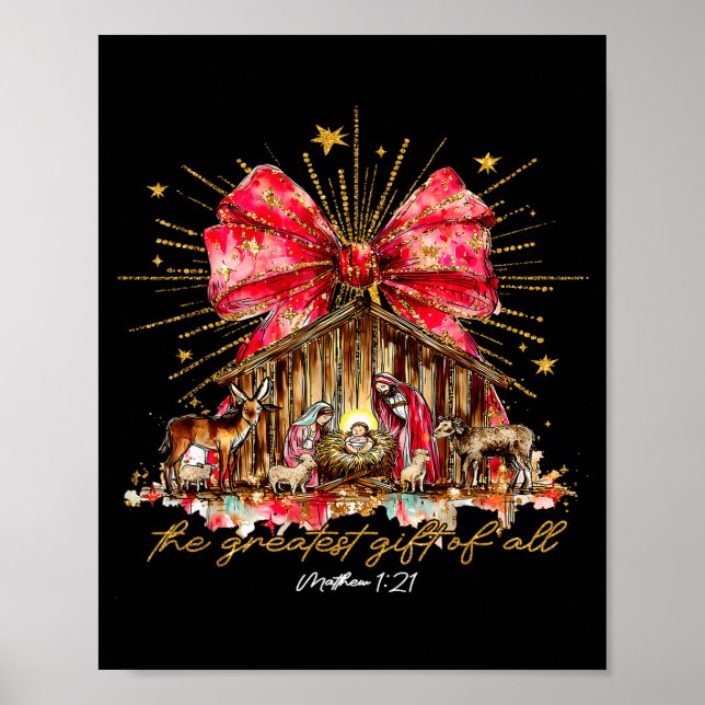 The Greatest Gift Of All Nativity Scene Christian  Poster (Front)