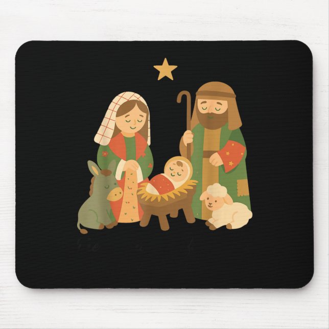The Greatest Gift Off All Nativity Scene Jesus Mat Mouse Pad (Front)
