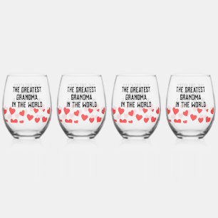 The Greatest Grandma In The World Custom Stemless Wine Glass