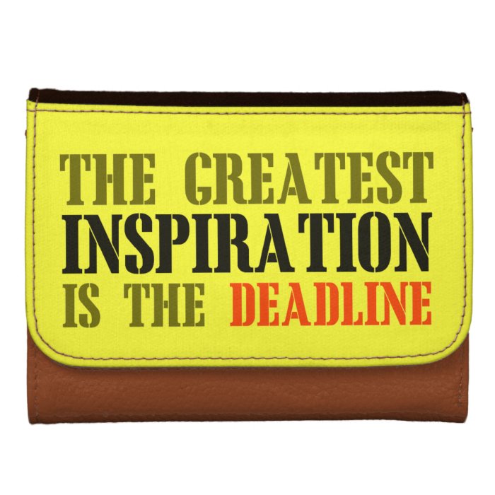 THE GREATEST INSPIRATION IS DEADLINE FUNNY MEME LEATHER WALLETS