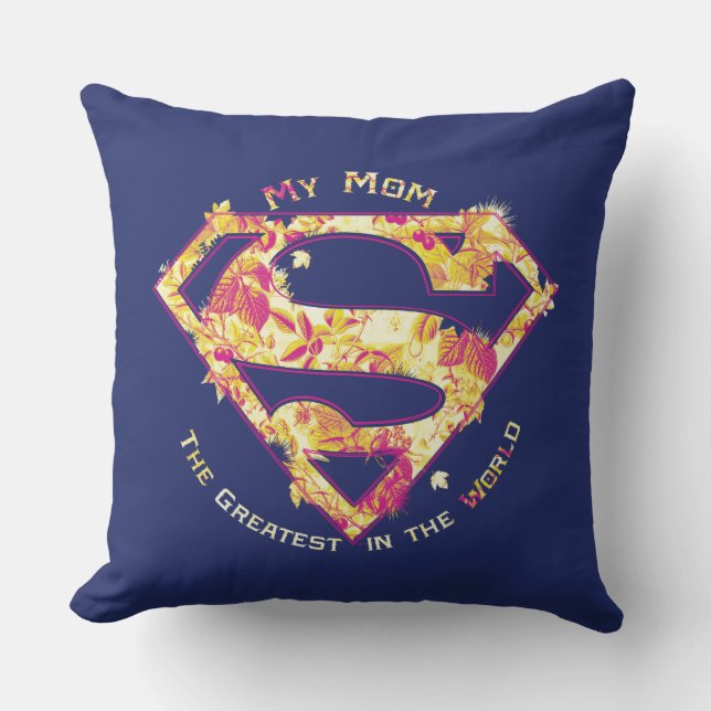 The Greatest Mom in the World Throw Pillow (Front)