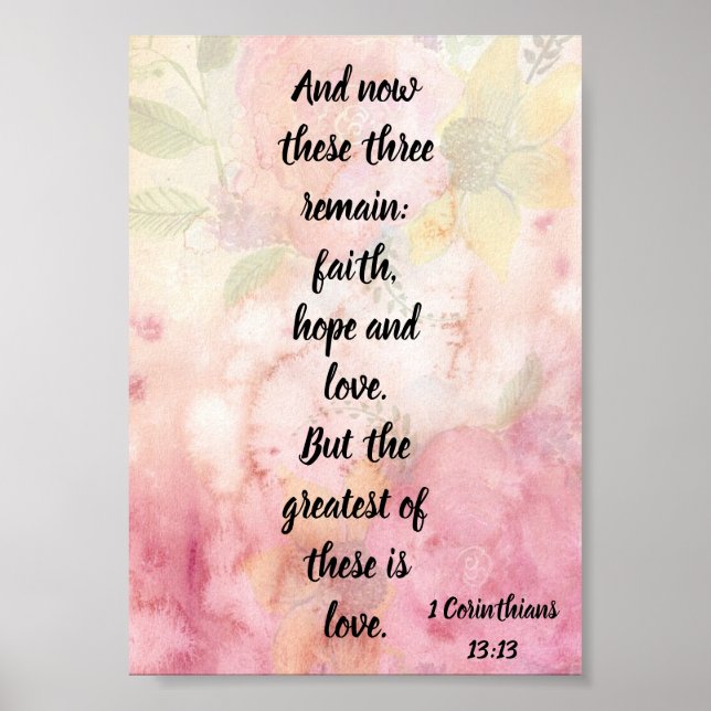 The Greatest of These is Love Christian Poster (Front)