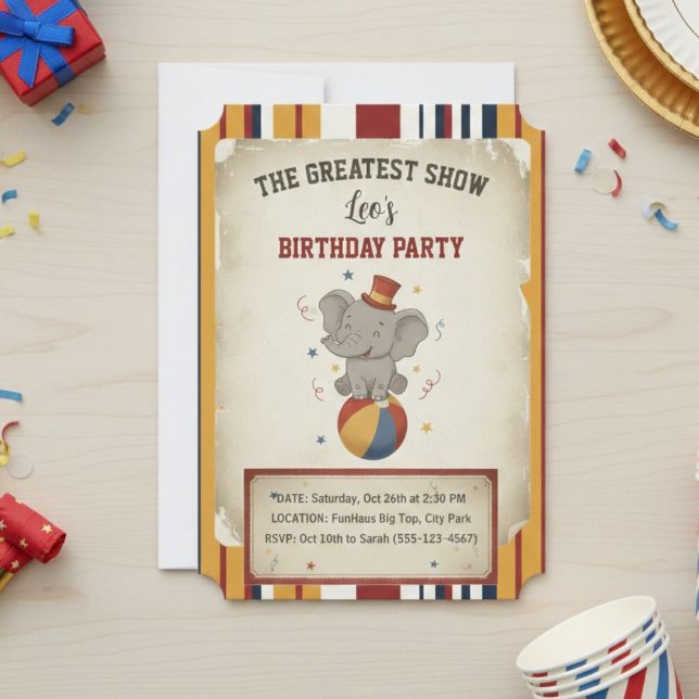The Greatest Show | 1st Birthday Circus Invitation (Creator Uploaded)