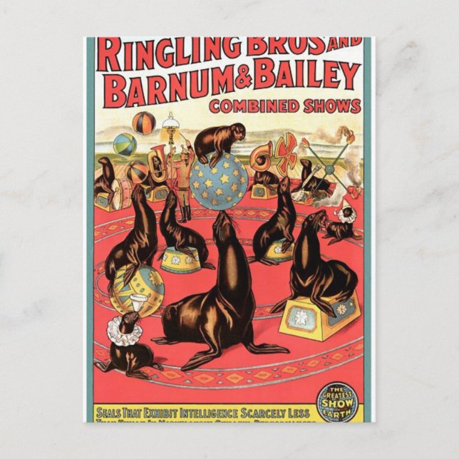 The Greatest Show On Earth Retro Theater Postcard (Front)